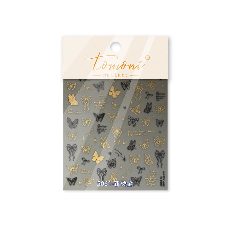 365nails: "gold foil butterfly & script luxury set" – Nail Art Stickers