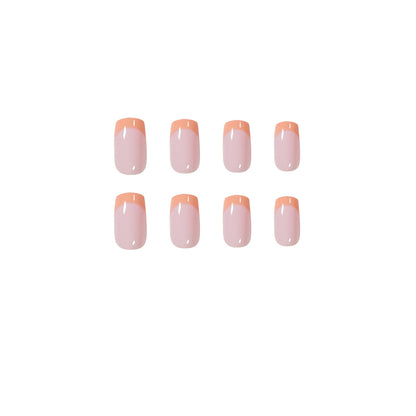 Nude Orange French Pearl press on nails Finished Nail Art Patch False Nail Nail Patch Waterproof Removable｜365nails