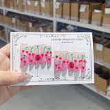 Cute Cherry Gradient Extra Long Press On Nails