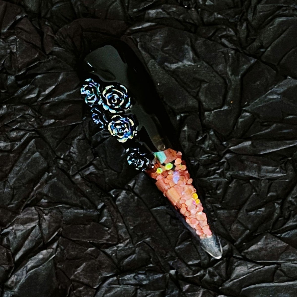 Title Blood Pact Nocturne | Vampire Rose Gothic Press-On Nails