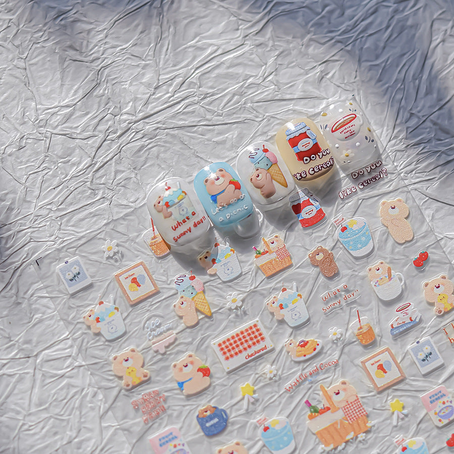 365nails: "Cute Puppy & Snack Embossed Set" – Nail Art Stickers