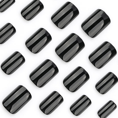 Classic black solid color manicure fake nails press on nails  hot-selling short-term wearing nail wholesale｜365nails