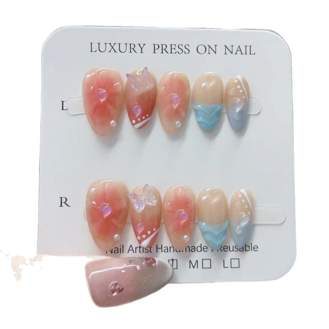 Miragem do Deserto: "Crepúsculo Âmbar" – Unhas Postiças de Amêndoa