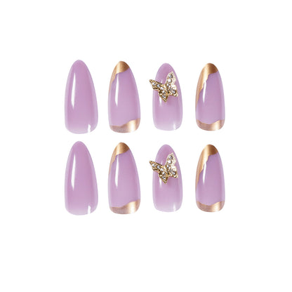 Smoke Purple Phnom Penh Butterfly Wear Nail Art Finished Fake Nail Nail Art Patch Nail Patch Removable Nail Patch｜365nails