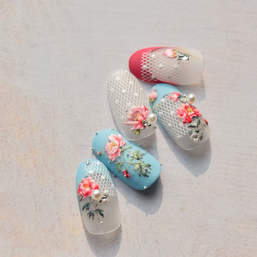 365nails: "Peony & Dragonfly Embossed Set" – Nail Art Stickers