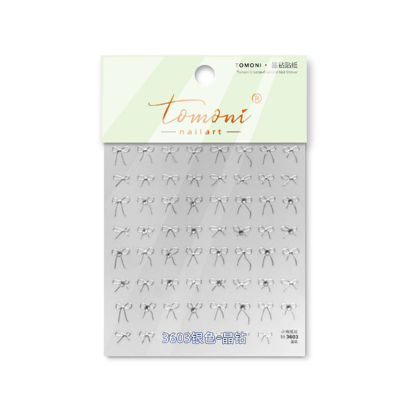 Holographic Bow: "Iridescent Pink Crystal" – 3D Nail Sticker