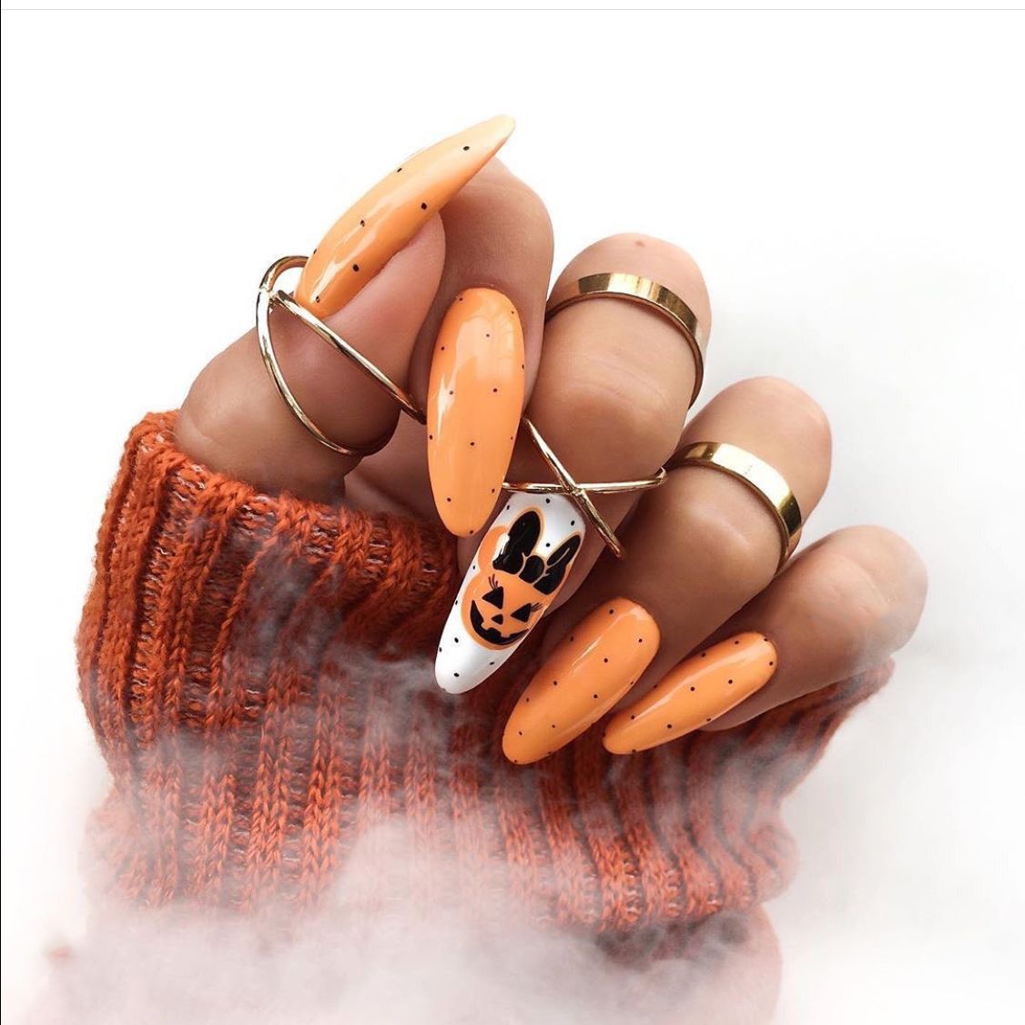 Halloween Round Nail Collection Press on nails Art Finished Products Press on Nails Fake Nails Nail Art Patches Nail Patches｜365nails