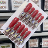 Extra Long 5.5cm Water Pipe Press-On Nails | Handmade Collection | Round Shape