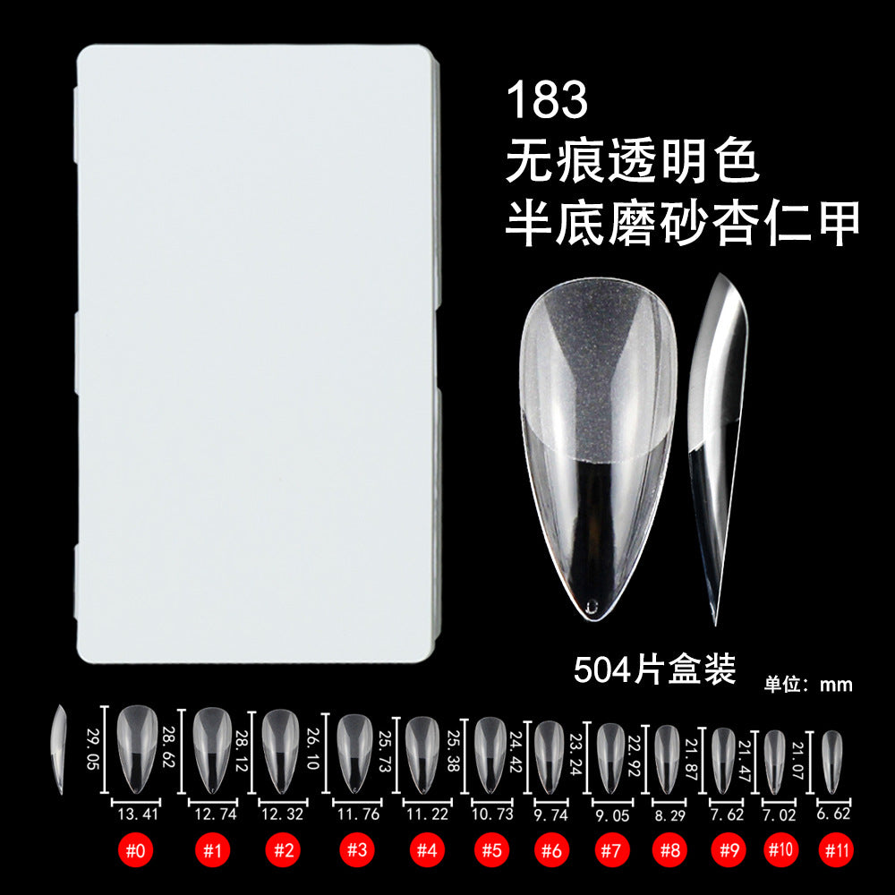 365nails 504 PEÇAS Unhas Postiças Meio-Fosco Seamless | Kit de Extensão de Unhas Ultrafinas com Vários Formatos