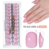 New press on nails French Ultra-thin Short Square False Nails 32 pieces Simple Removable Extension Patch Nail Art