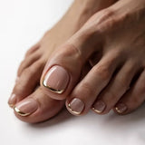 Casual toe nails, short square nails, wearable nails, manicure toes