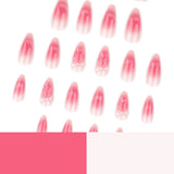 Fresh & flirty blush ombre nail art - 3d bow & cat eye press-on nails
