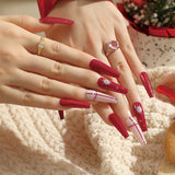 Unhas postiças, unhas postiças, decoração de Natal, coleção finalizada, adesivo de unha, vendas de fábrica｜365nails