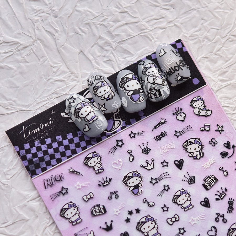 365nails: 「銀色抽象線條」 – 美甲貼紙