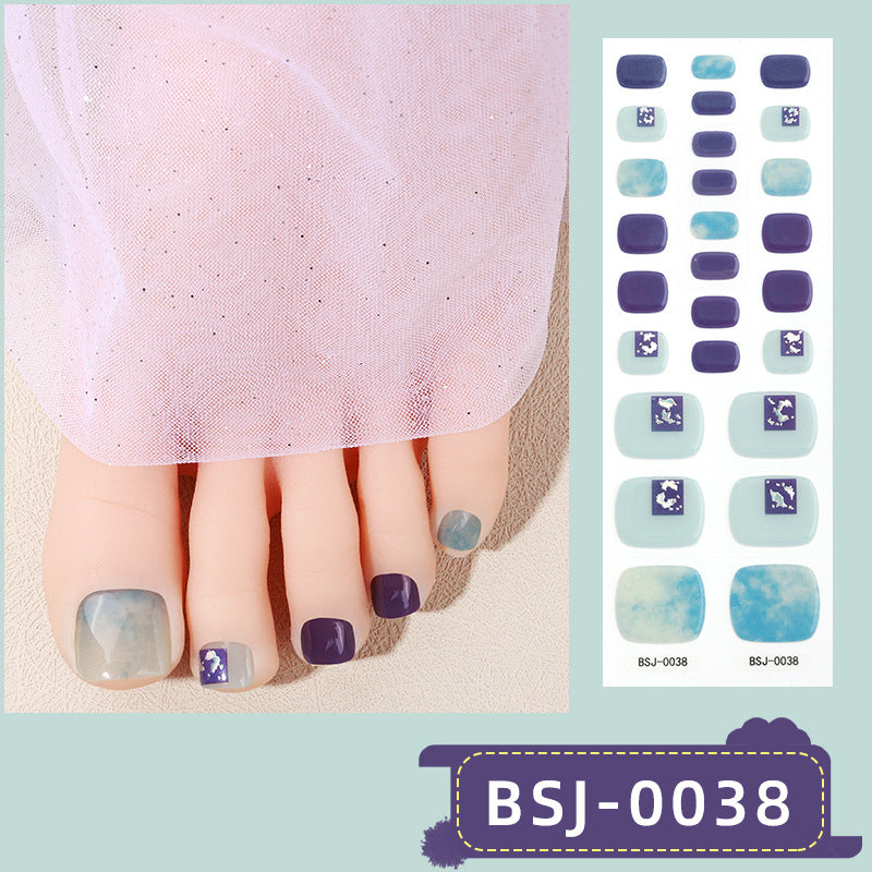 Semi-Cured Gel Nail Strips 3D Soft Glossy Toe Design (MOQ=3)