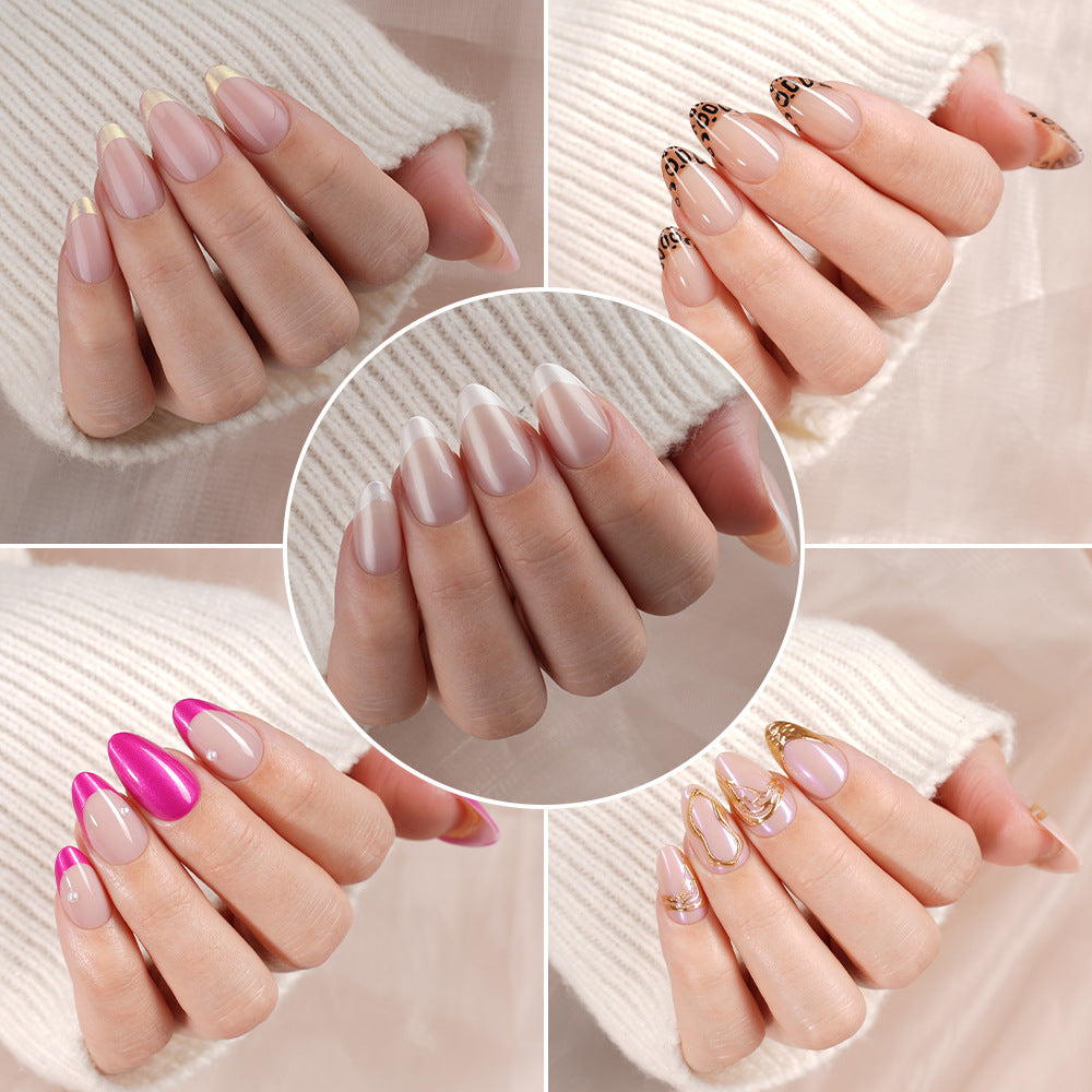 "Champagne Gold 3D Swirls" - Elegant 32Pcs Press-On Nails Set