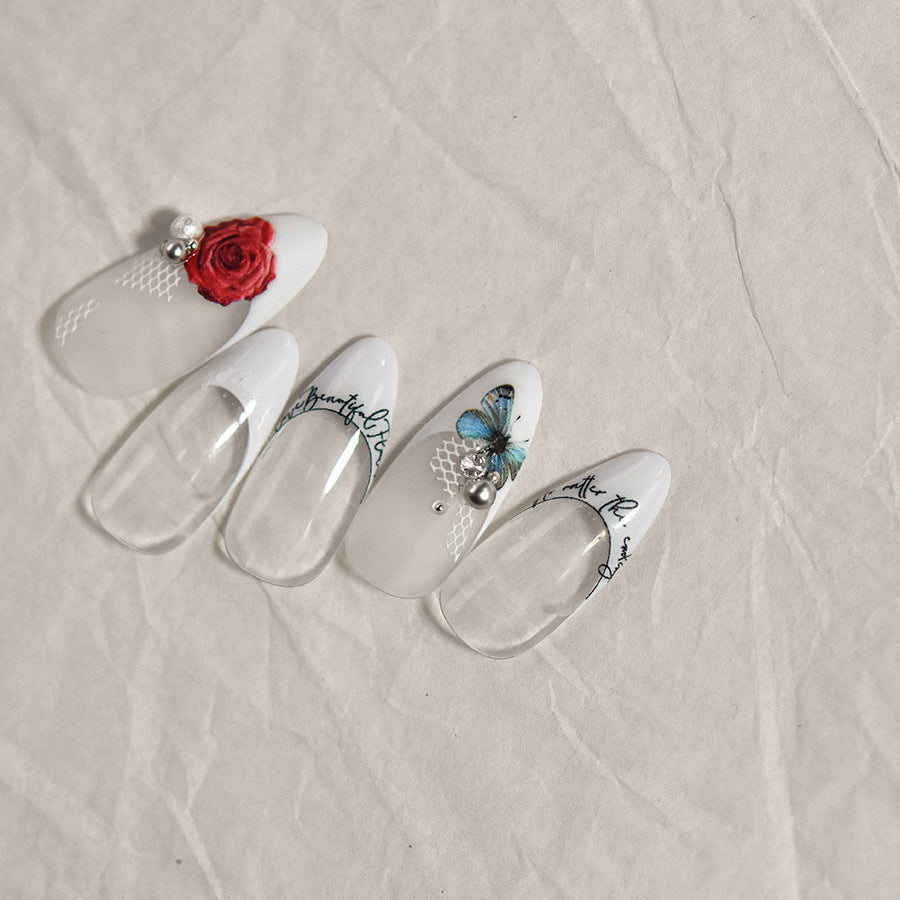 365nails: 양각 나비 장미 네일 아트 스티커