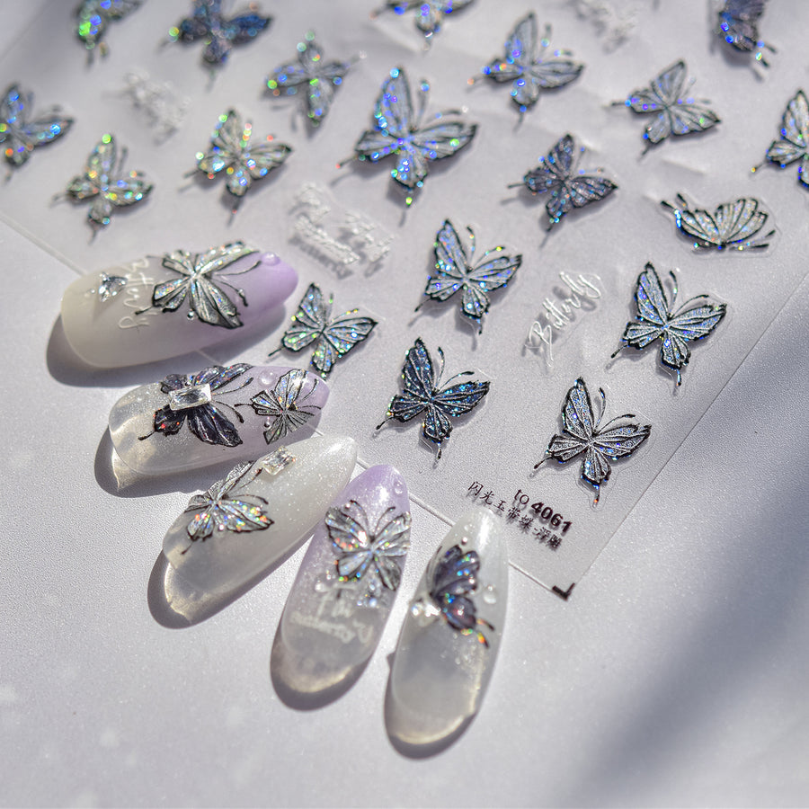 365nails: 홀로그램 다크 나비 – 네일 아트 스티커