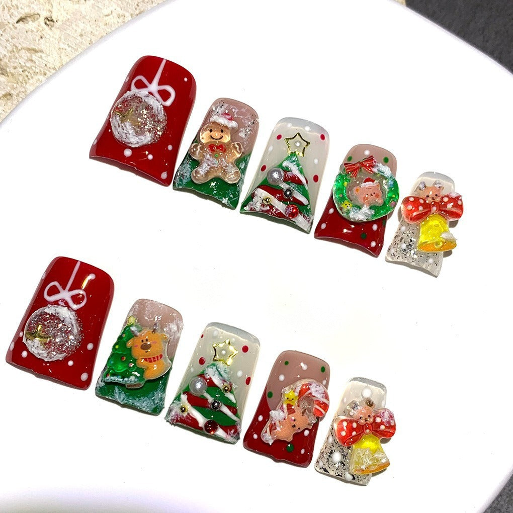 Christmas Duckbill Press On Nails Set