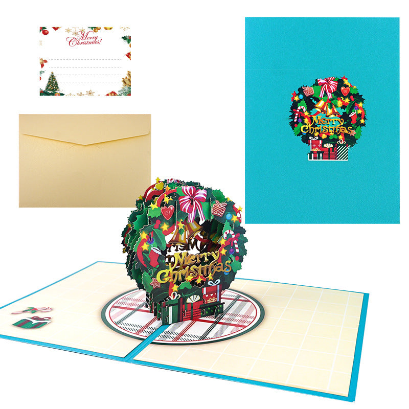 3D three-dimensional Christmas card creative Christmas Eve gift blessing Christmas envelope custom bronzing