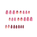 Pó para unhas postiças Glitter roxo Arte de unha francesa com lantejoulas Adesivo de unha vestível Peça de arte de unha Unha removível finalizada ｜365nails