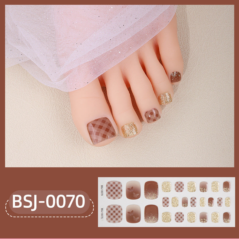 Semi-Cured Gel Nail Strips Elegant Brightening Glossy Toe Style (MOQ=3)