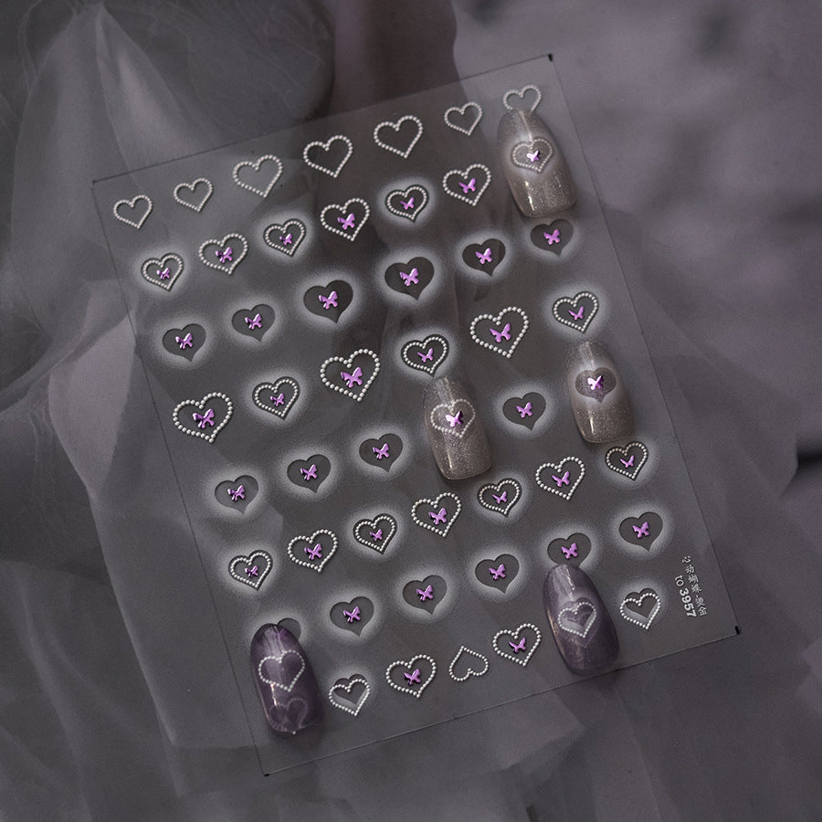 365nails: "Holographic Heart Outline" – nail art stickers