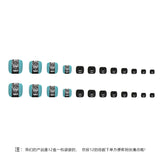 Uñas postizas sencillas de doble capa en azul lago, especiales para pies, con un toque dulce y moderno, exclusivas de Spice Girl. Uñas postizas para pies | 365nails