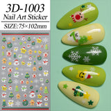 Christmas Series Nail Art Sticker Flat Belt Adhesive Christmas Snowman Elk Nail Sticker Ornament 3D