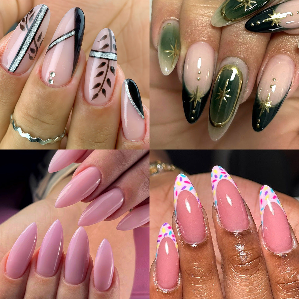 Semi-Matte Clear Stiletto Nail Tip Set (MOQ=3)