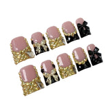 Duck bill nail, ice full of diamonds and flash nail art patch, sweet and cool bow Handmade press on nails wholesale｜365nails