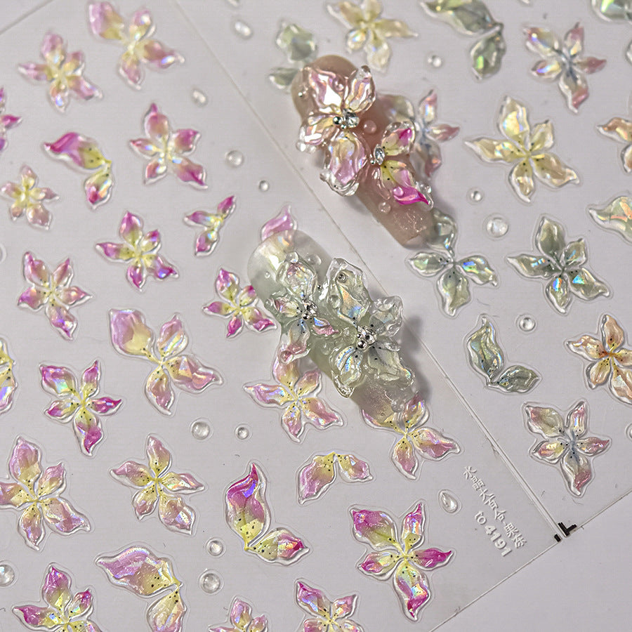 365nails: 「全息極光櫻花」 – 美甲貼紙