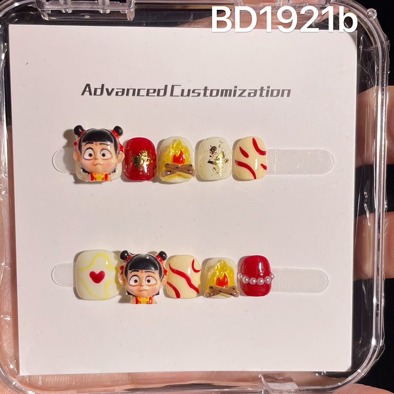 可愛迷你卡通兒童穿戴甲綜合盒
