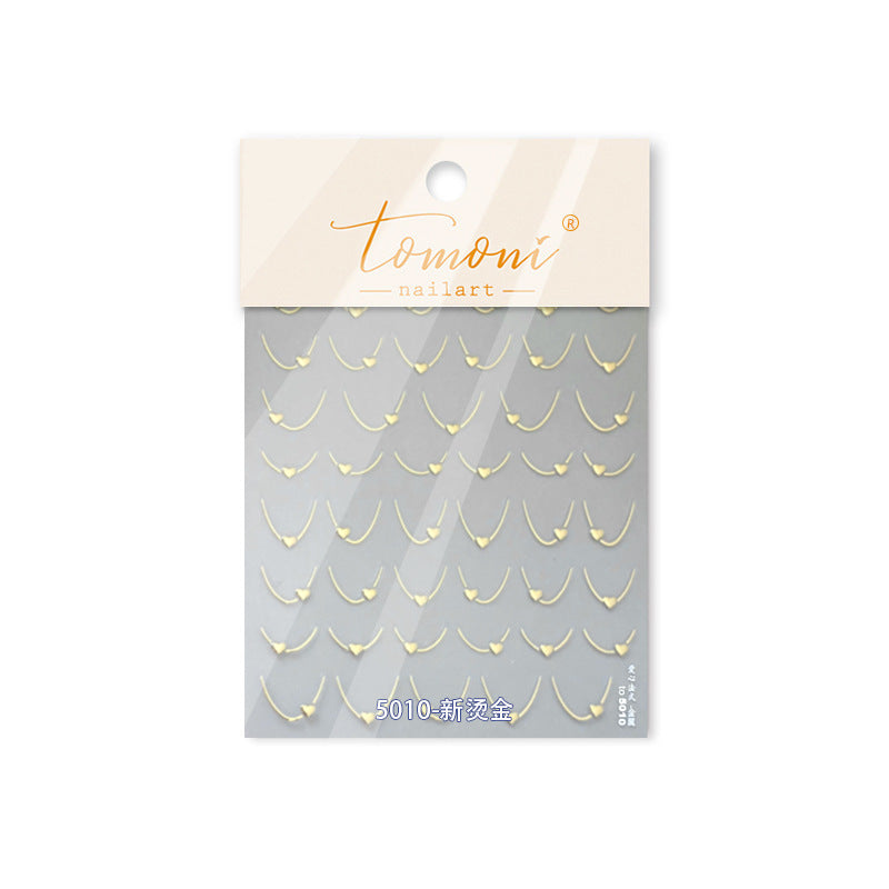 Minimalist Smile Line Collection: "Pearl Smile" – 3D Holographic Nail Sticker