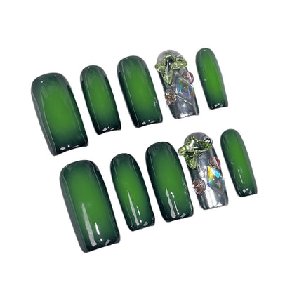 Sweet and cool blush nail Europe, America, medium and long square nail patch  handmade press-on nails wearable nail sticker｜365nails