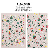 Christmas Themed Nail Art Sticker 5D Embossed Three-dimensional Santa Elk Nail Sticker Ornament CA