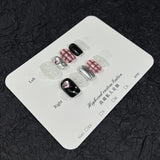 Love bright diamond hand-painted square white advanced sense nail patch pure handmade press-on nails  nail art｜365nails