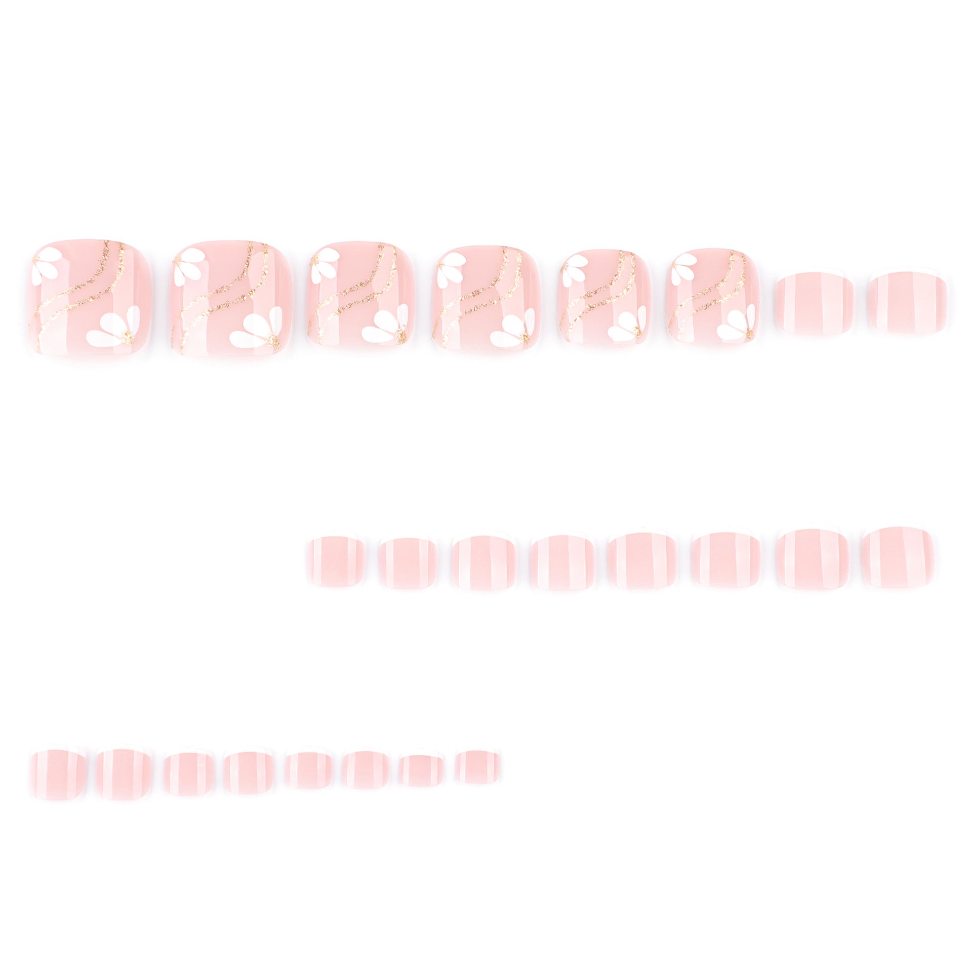 小清新白色花瓣腳趾穿戴甲（可拆卸）｜365nails