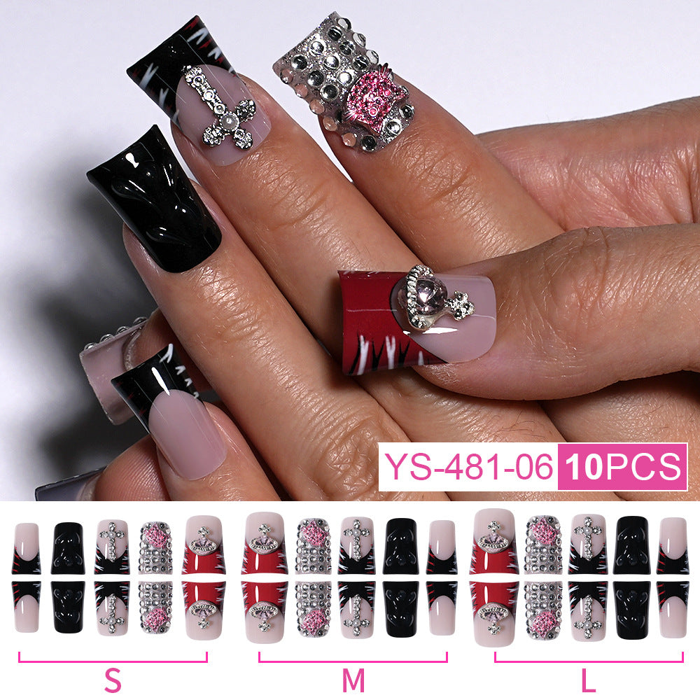 New duck bill nail wearing candy color lollipop duck bill shape  foreign trade hot nail press on nails (MOQ=3)