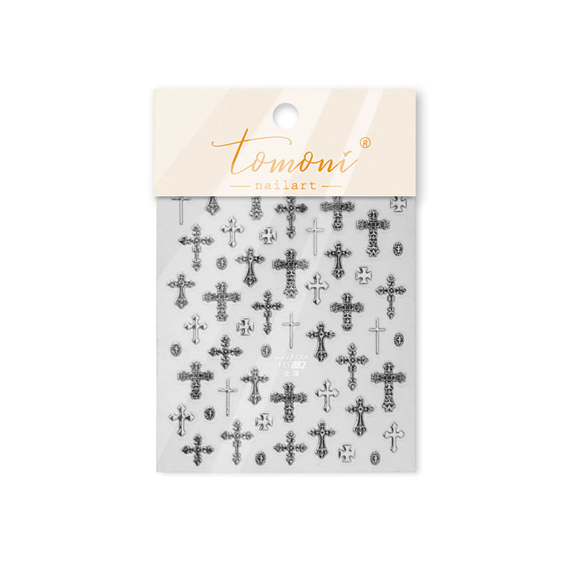 Vintage Gothic Cross – Edgy Punk Nail Art Set