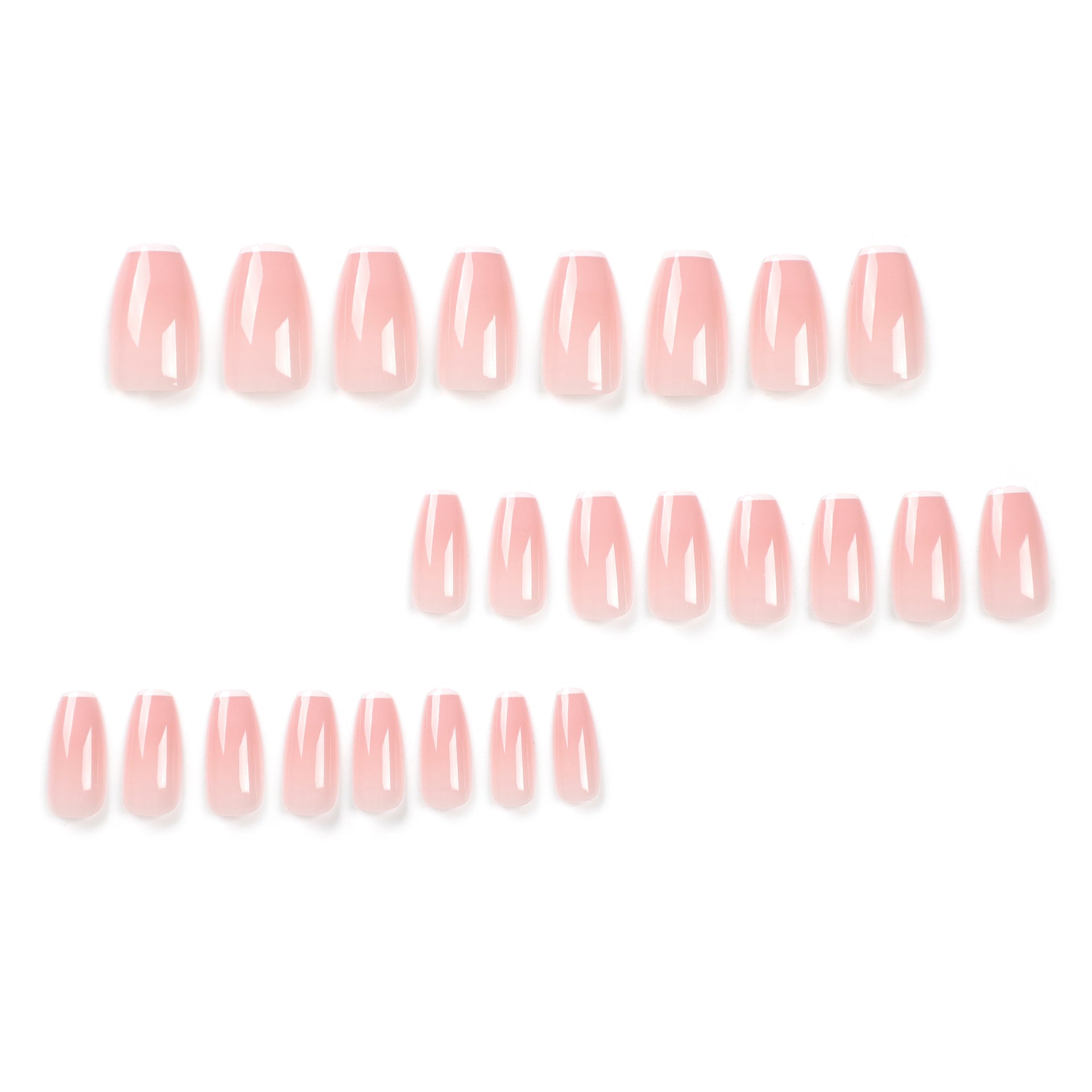 新款法式白邊 芭蕾款 不退色 白裸色穿戴甲 成品 批發｜365nails