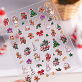 Winter Christmas Tree Nail Art Sticker 5D Embossed Three-dimensional Adhesive Christmas Ornament Nail Sticker SL