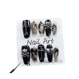 Pure handmade Spice Girl Nail Art Dark Niche Punk Style Handmade Press-on Nails  Personality press-on nails Sticker｜365nails