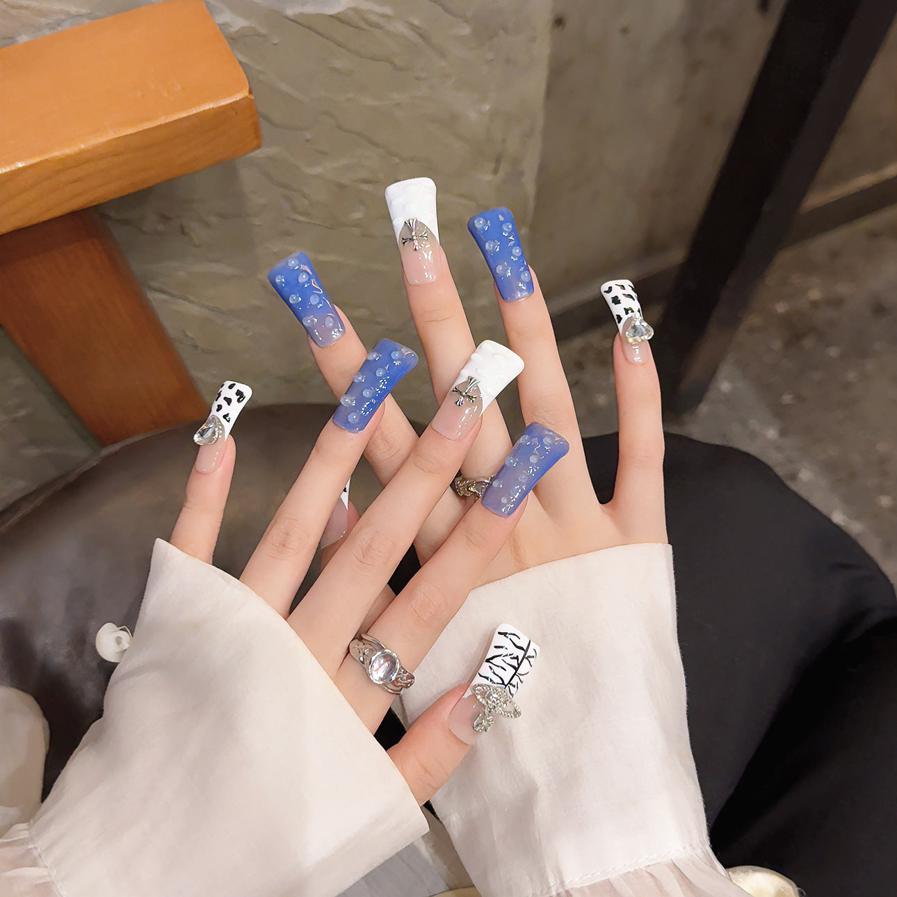 handmade wearable nail products Wearable manicure  style duck bill manicure nail type Millennium Spice Girl manicure | 365nails