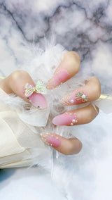 Unhas postiças artesanais Wear Pure Nail Art Smart Butterfly Scrub Baroque Mousse Beauty Super Beauty | 365nails