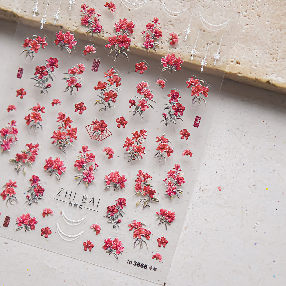Pink Blossom– 3D Embossed Nail Sticker
