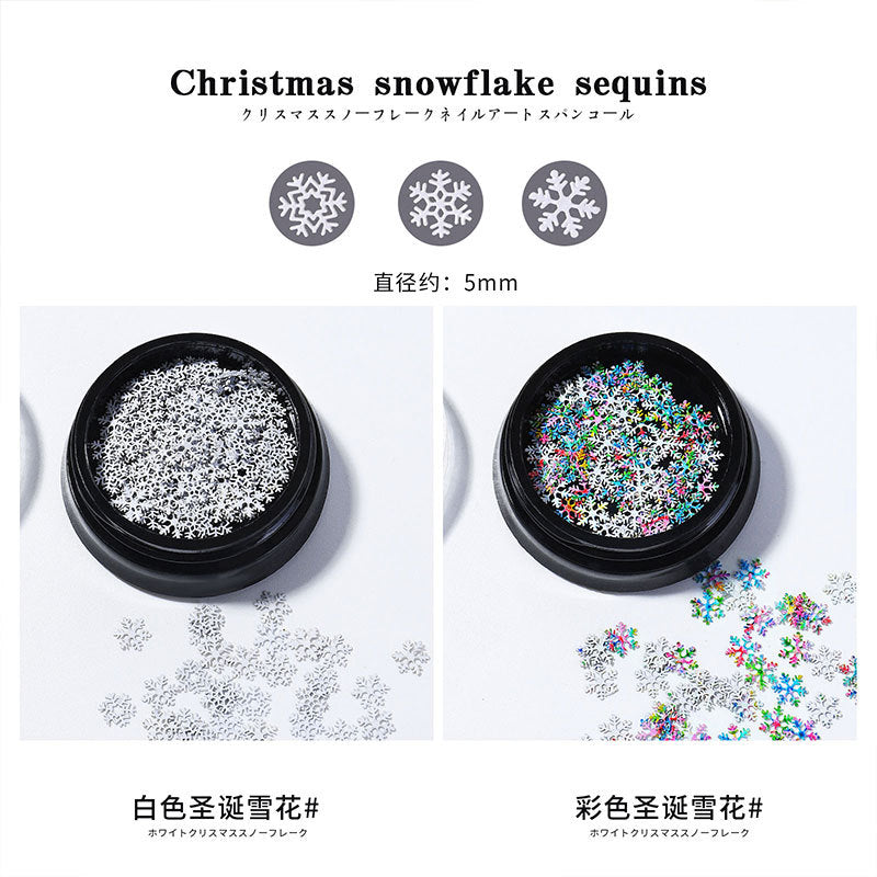 Christmas Snowflake Nail Decoration Sequins for Winter Manicure (MOQ=3)