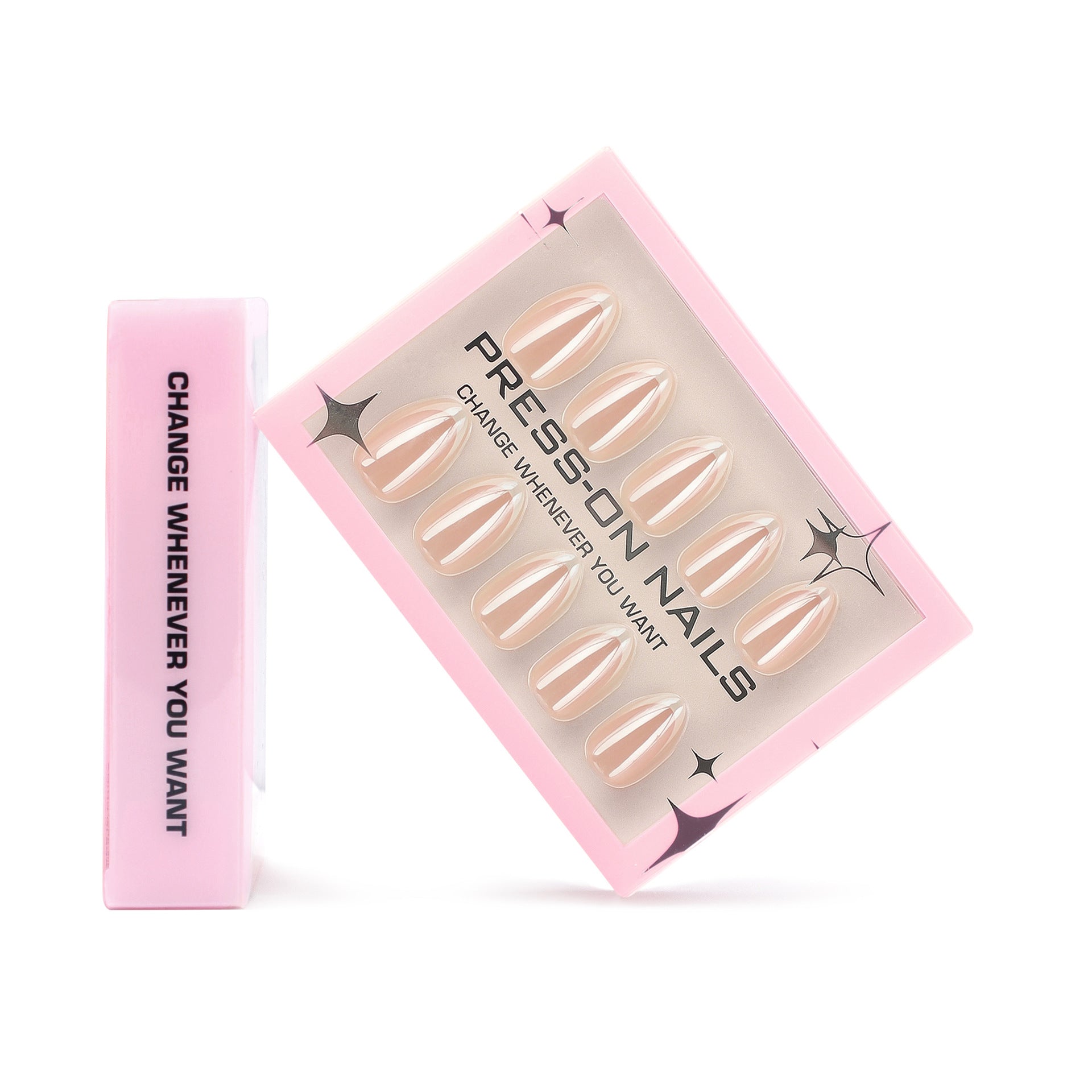 Minimalist French White Coated Short Almonds press-on nails