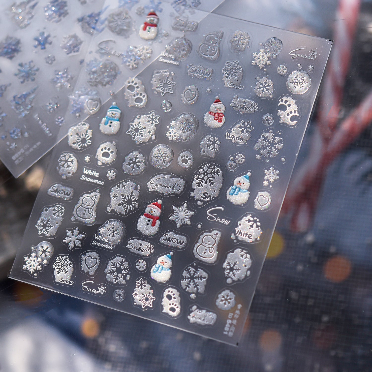 Winter Castle Collection: "Snowflake & Ice Castle" – 3D Embossed Nail Sticker