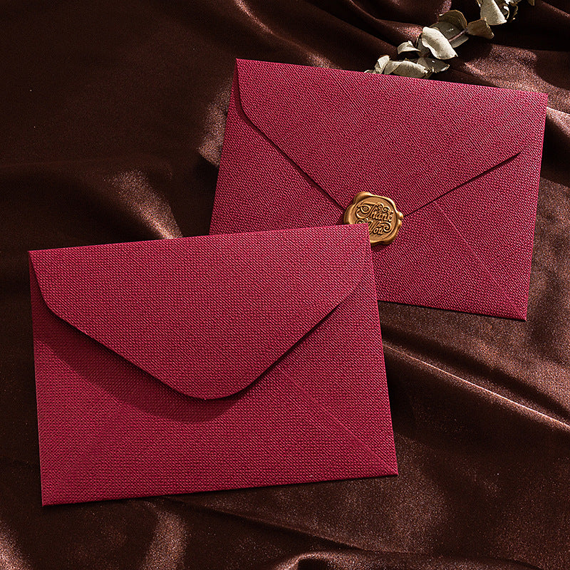 Vintage Textured Thank You Envelope With Wax Seal Style (MOQ=2)